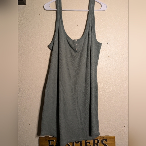 Victoria Secret Scoop Neck Sleeveless Dress in Gray Green Size Xl - Picture 1 of 5